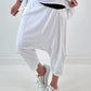 Sweatshirt Baggy met pijpverzameling - wit