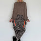 Pullover mit Stulpenärmeln und Zopfmuster - taupe