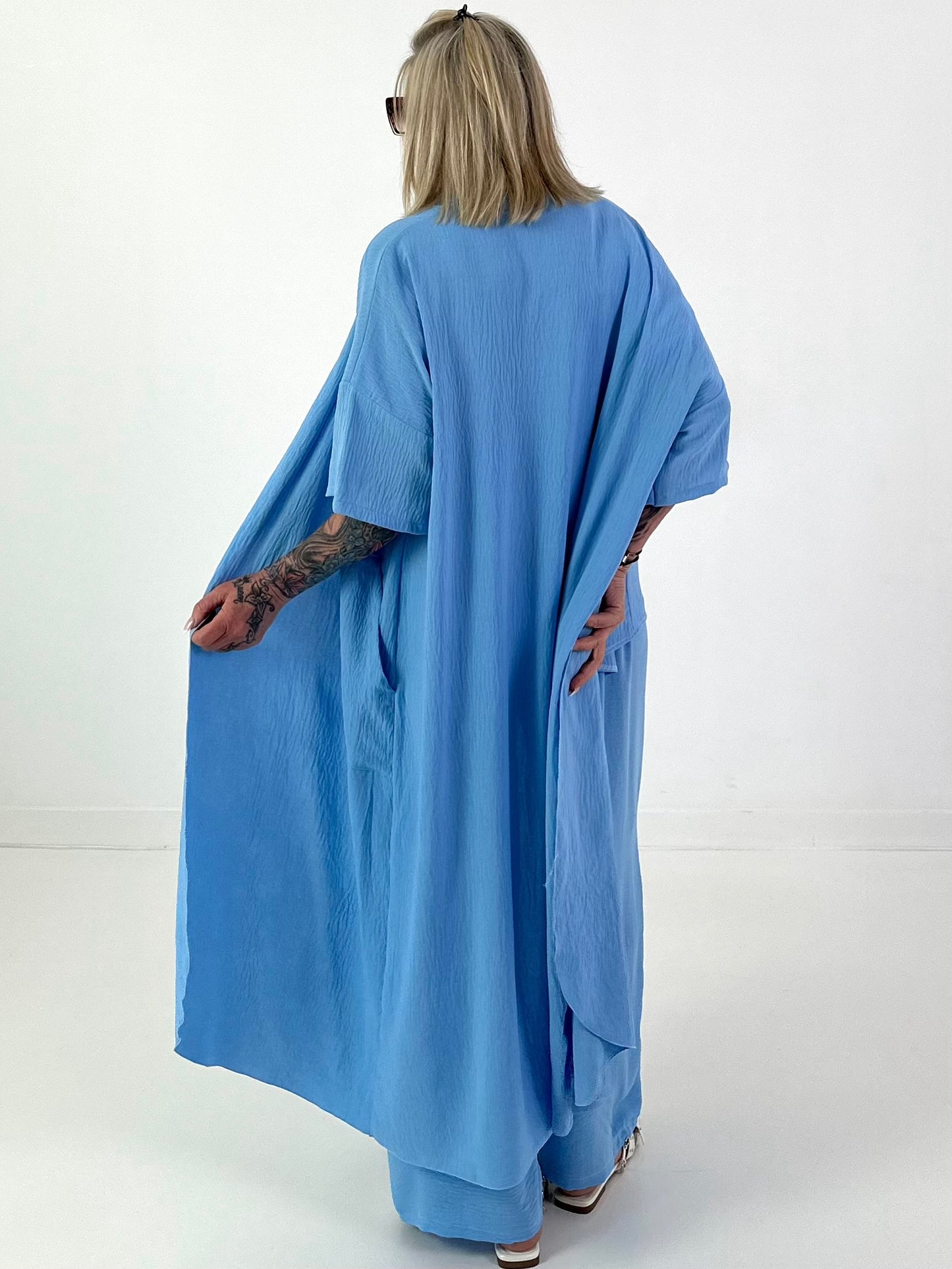 Lightweight Long Coat - light blue