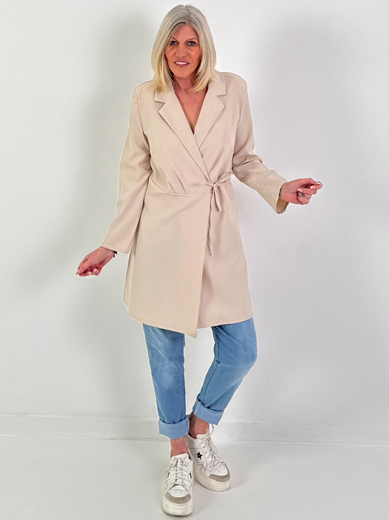 Gehrock/Kleid zum Binden - beige