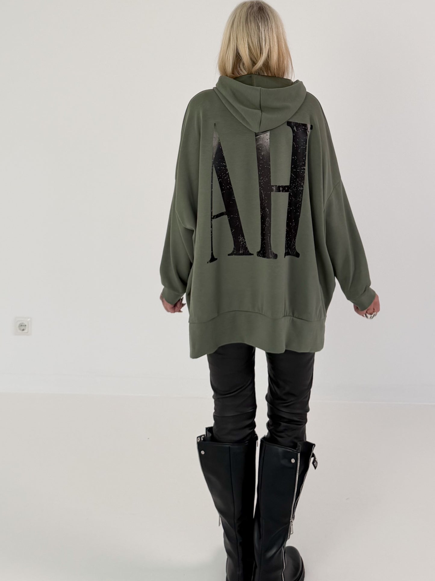 Oversized Hoodie YEAH - oliv