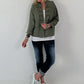 Leichte Jacke im Military Look - olive