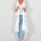 Lace coat in a material mix - white