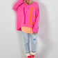 Oversized shirt model "YEAH" - bubble pink
