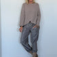 Basic pullover met ronde hals - taupe
