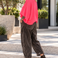 Sweater with turned-up sleeves - neon pink