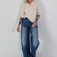 Weicher Strickpullover mit Polokragen - beige