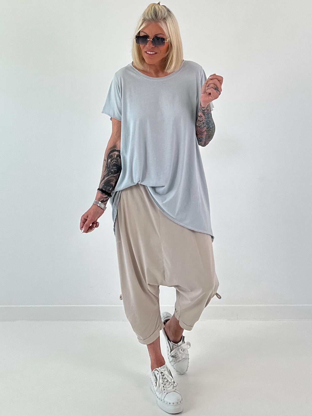 Oversized T-Shirt - hellgrau