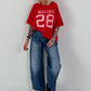 Sweater mit Vintage-Print - rot