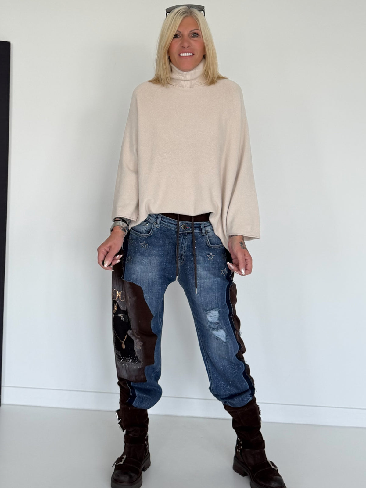 Rollkragenpullover - beige