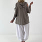 Hoodie Shirt mit Cut Out Shoulder - taupe
