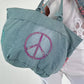 Jeans Shopper mit Pailletten Details - blau