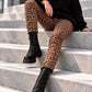 Hose im Allover Leo-Wildleder-Look - camel-mehrfarbig