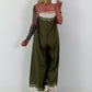 Jumpsuit mit Spaghettiträgern - khaki