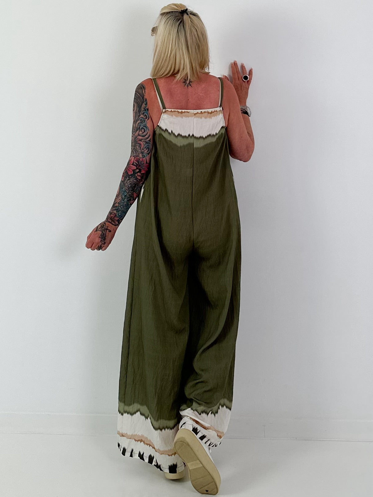 Jumpsuit mit Spaghettiträgern - khaki