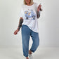 T-Shirt Vespa - white-light blue