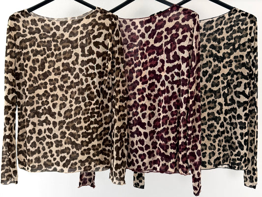 Cashmere Shirt mit großem Leo-Print - 3 Farben