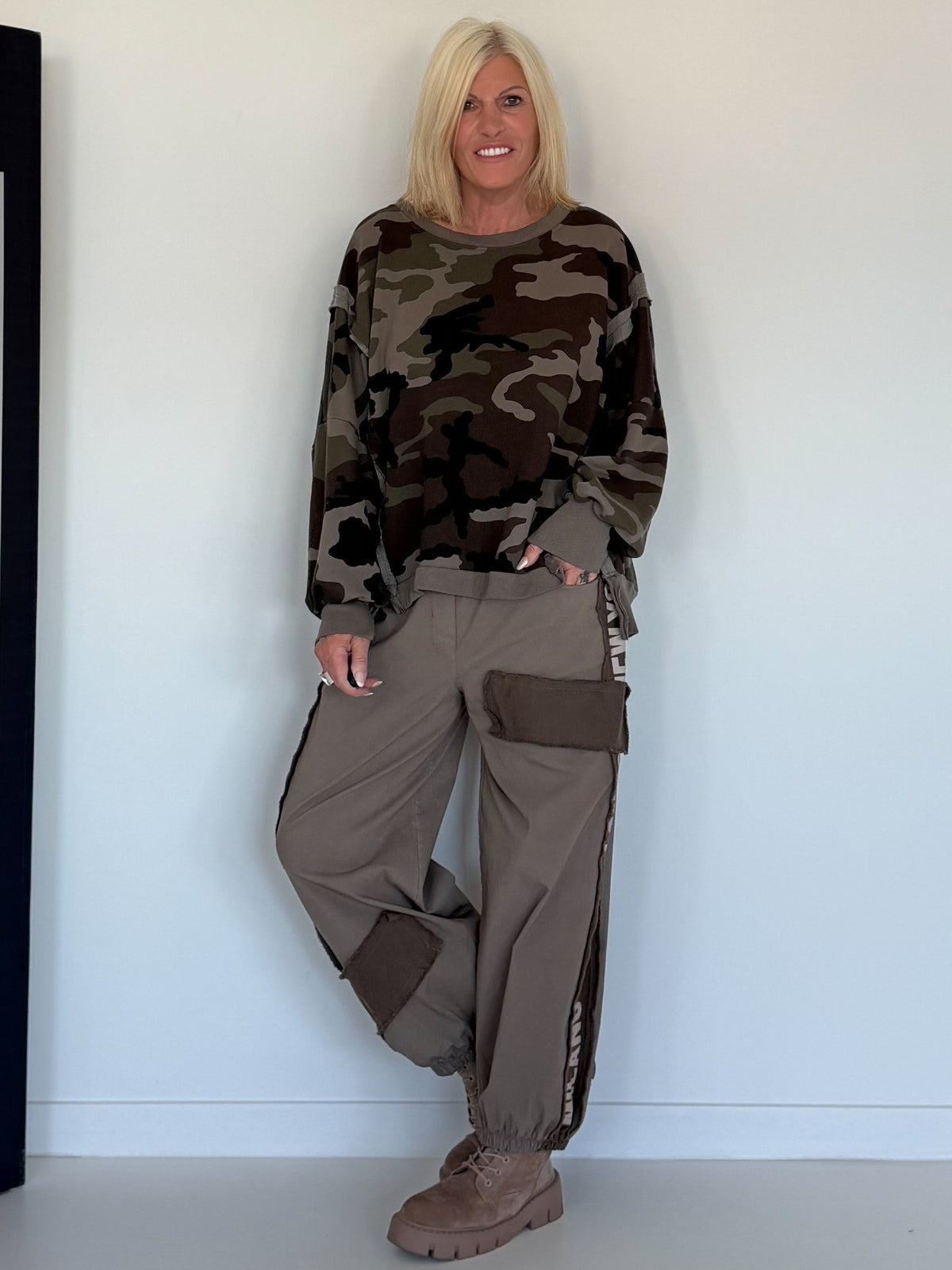 Sweater im Camouflage-Look - taupe-mokka-mehrfarbig