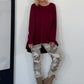 Hose mit elastischem Bund im Camouflage-Look - beige-mehrfarbig