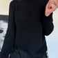 Basic Rollkragenpullover - schwarz