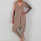 Jumpsuit mit Nieten - taupe