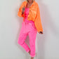 Short jacket with back print - neon orange