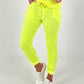Hose im Knit-Look - neongelb