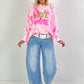 Oversized Hoodie Love - neonpink