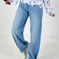 Button-hem jeans - denim