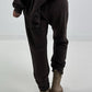 Sweat Baggy mit Tasche - mokka