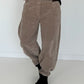 Cord-Pumphose mit Gürtel - taupe