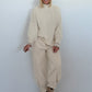 Weiche Strickmütze im Rautenmuster - beige-taupe