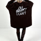Oversized shirt model "KEEP CALM" - coffee