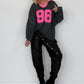 Sweater 96 - anthrazit-neonpink