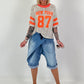 Sequin Shirt New York - silver-neon orange