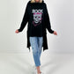 Hoodie model "Sparkle Skull" - zwart
