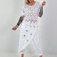Häkel T-Shirt mit Muster - weiss