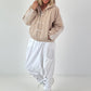 Bomberjacke mit Kapuze - beige