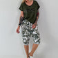 T-Shirt in edlem Materialmix - oliv