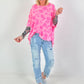 Sweater with floral all-over print - pink