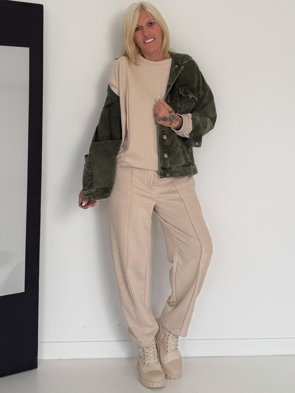 Oversized Cordjacke - oliv