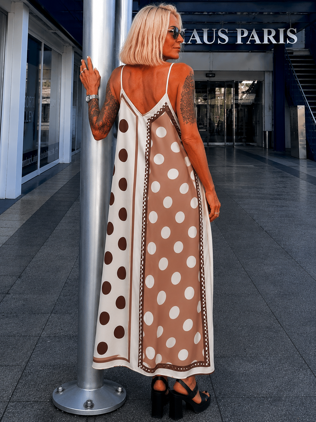 Luftiges Sommerkleid mit Print - creme - mehrfarbig