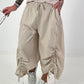 Balloon trousers with gathering seams - beige