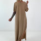 T-Shirt Kleid mit Ösen -camel