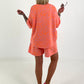 Two-piece set with leopard print - pink-orange