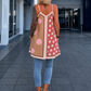 Luftiges Long Top / Kleid mit Muster - rosa-mehrfarbig