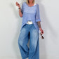 Jeans mit elastischem Bund - denim