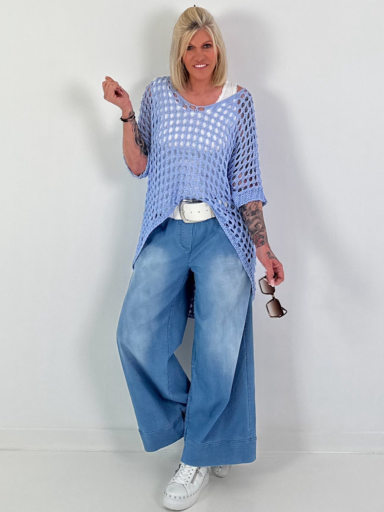 Jeans mit elastischem Bund - denim