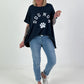 Oversized T-Shirt Dog Mom - dunkelblau