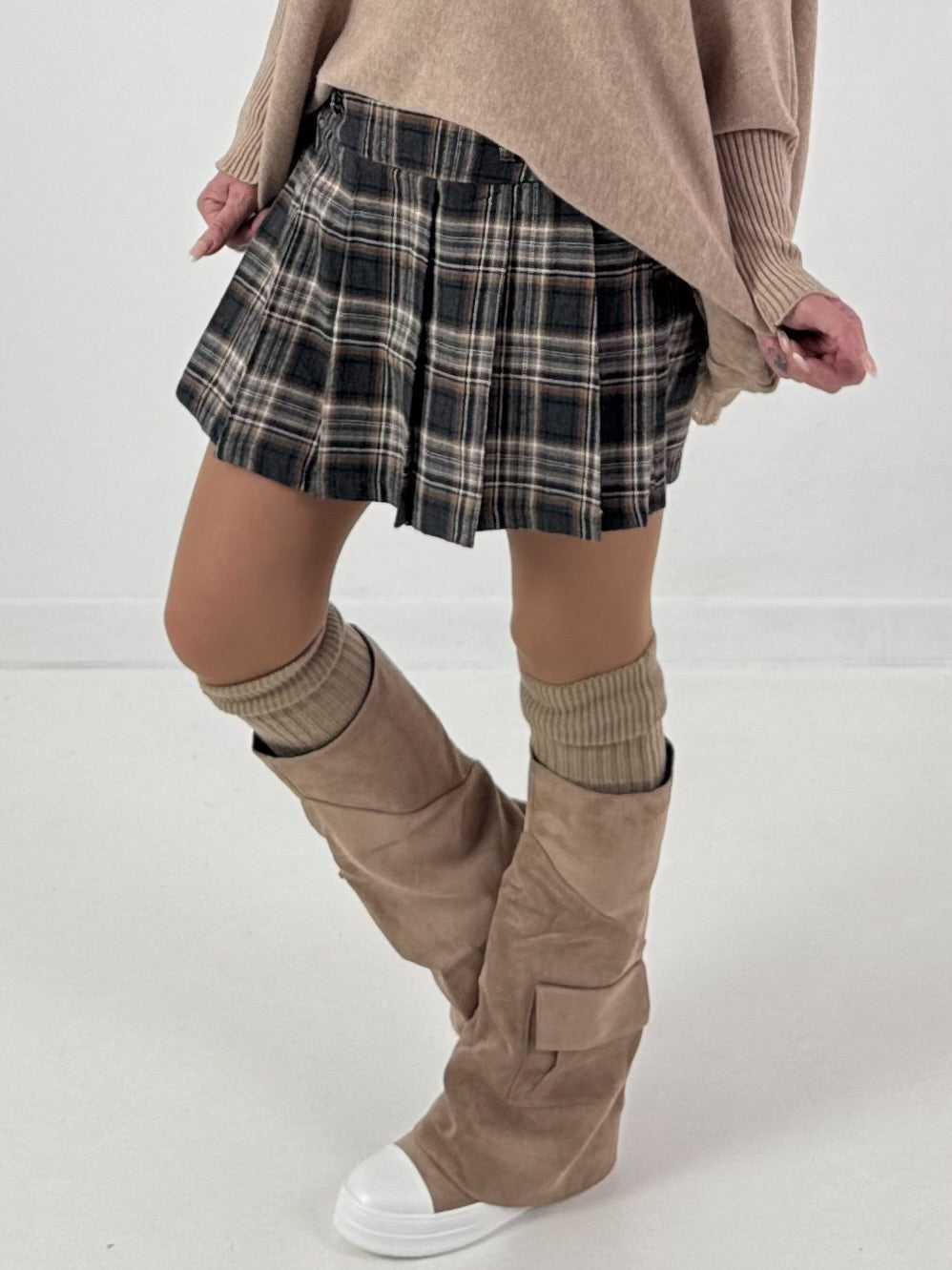 Rock Shorts Model "Plaid Skort" - dark grey-multicoloured